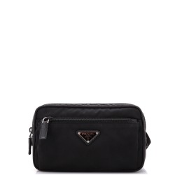 Front Pocket Belt Bag Re-Nylon with Saffiano Leather