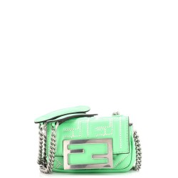 Baguette NM Bag Zucca Embossed Leather Nano