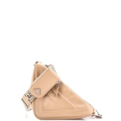 Triangle Logo Zip Crossbody Bag Leather Small