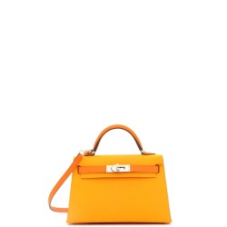 Kelly Mini II Bag Bicolor Epsom with Palladium Hardware 20