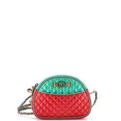 Trapuntata Camera Shoulder Bag Quilted Laminated Leather Mini