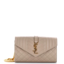 Classic Monogram Chain Wallet Mixed Matelasse Leather Medium