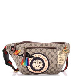 Courrier Zip Belt Bag GG Coated Canvas with Applique