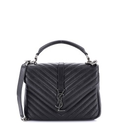 Classic Monogram College Bag Matelasse Chevron Leather Medium