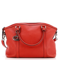Britt Convertible Dome Satchel Leather Medium