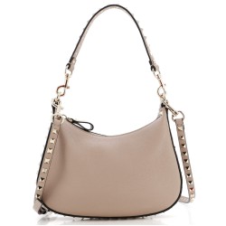 Rockstud Zip Hobo Bag Leather Small