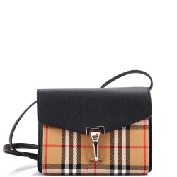 Macken Crossbody Bag Leather and Vintage Check Canvas Baby