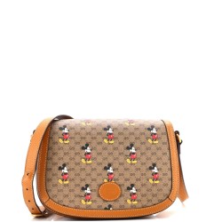 Disney Mickey Mouse Flap Shoulder Bag Printed Mini GG Coated Canvas Small