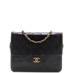 Vintage Clutch with Chain Quilted Leather Small