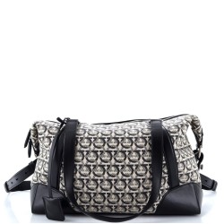 Soft Duffle Bag Printed Canvas with Leather