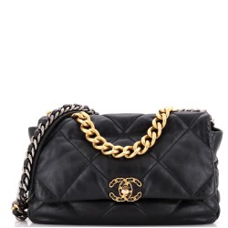 19 Flap Bag Quilted Leather Large