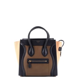 Tricolor Luggage Bag Leather Micro
