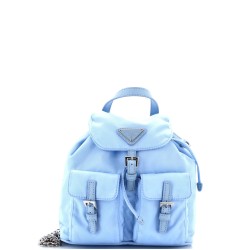 Double Pocket Backpack Chain Shoulder Bag Re-Nylon Mini