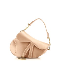 Saddle Handbag Satin with Crystals Mini