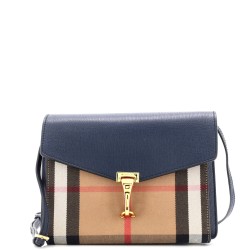Macken Crossbody Bag Leather and House Check Canvas Small