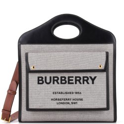 Logo Pocket Tote Canvas with Leather Medium