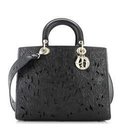 Lady Dior Bag Laser Cut Leather Large