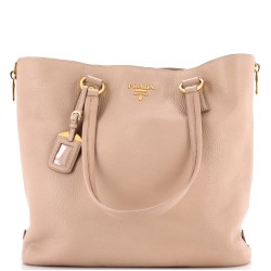 Side Zip Shopper Tote Vitello Daino Large