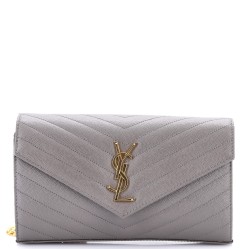 Classic Monogram Wallet on Chain Matelasse Chevron Leather Medium