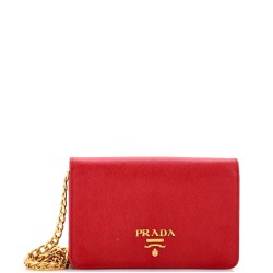 Chain Wallet Crossbody Saffiano Leather