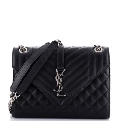 Classic Monogram Envelope Satchel Mixed Matelasse Leather Medium