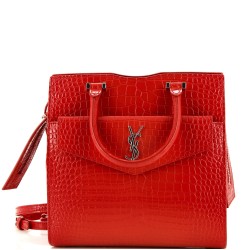 Uptown Tote Crocodile Embossed Leather Small