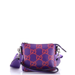 Convertible Messenger Bag GG Embossed Perforated Leather Small