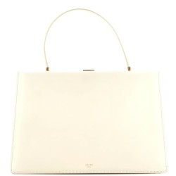 Clasp Top Handle Bag Leather Medium