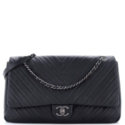 Airlines CC Flap Bag Chevron Calfskin XXL