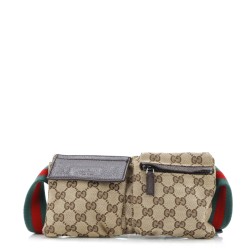Vintage Double Belt Bag GG Canvas with Leather