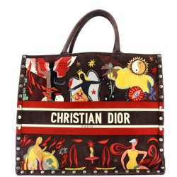 Book Tote Multicolor Studded Suede Large