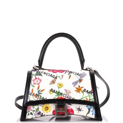 x Balenciaga The Hacker Project Hourglass Top Handle Bag Flora Canvas Small