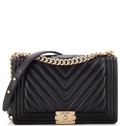 Boy Flap Bag Chevron Lambskin New Medium