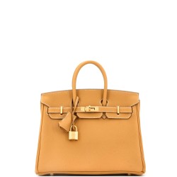 Birkin Handbag Natural Sable Maurice with Gold Hardware 25