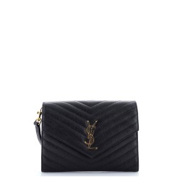 Classic Monogram Envelope Wristlet Clutch Matelasse Chevron Leather