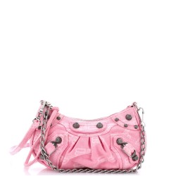 Le Cagole Giant Studs Shoulder Bag BB Monogram Denim Mini