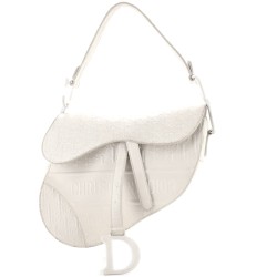 Saddle Handbag Oblique Embossed Calfskin Medium