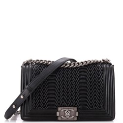 Boy Flap Bag 3D Pleated Leather Old Medium
