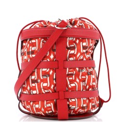 Musardine Bucket Bag Printed Silk with Leather