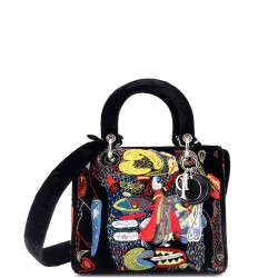 Lady Dior Art Bag Limited Edition Spencer Sweeney Embroidered Velvet Medium