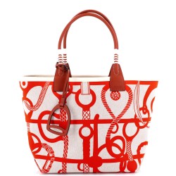 Sac Steeple Tote Printed Toile with Leather 28