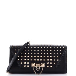 Demilune Clutch Studded Leather