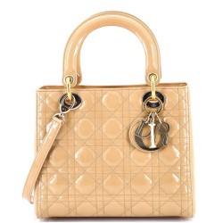 Lady Dior Bag Cannage Quilt Patent Medium
