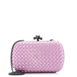 Box Knot Clutch Intrecciato Satin Small