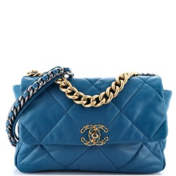 19 Flap Bag Quilted Leather Large