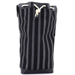Sport Bucket Bag Striped Canvas and Leather