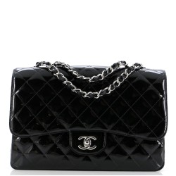 Vintage Classic Single Flap Bag Quilted Patent Jumbo