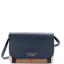 Hampshire Wallet on Strap Leather and House Check Canvas