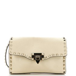 Rockstud Flip Lock Flap Bag Leather Medium