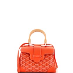 Saigon Top Handle Bag Coated Canvas with Leather Mini